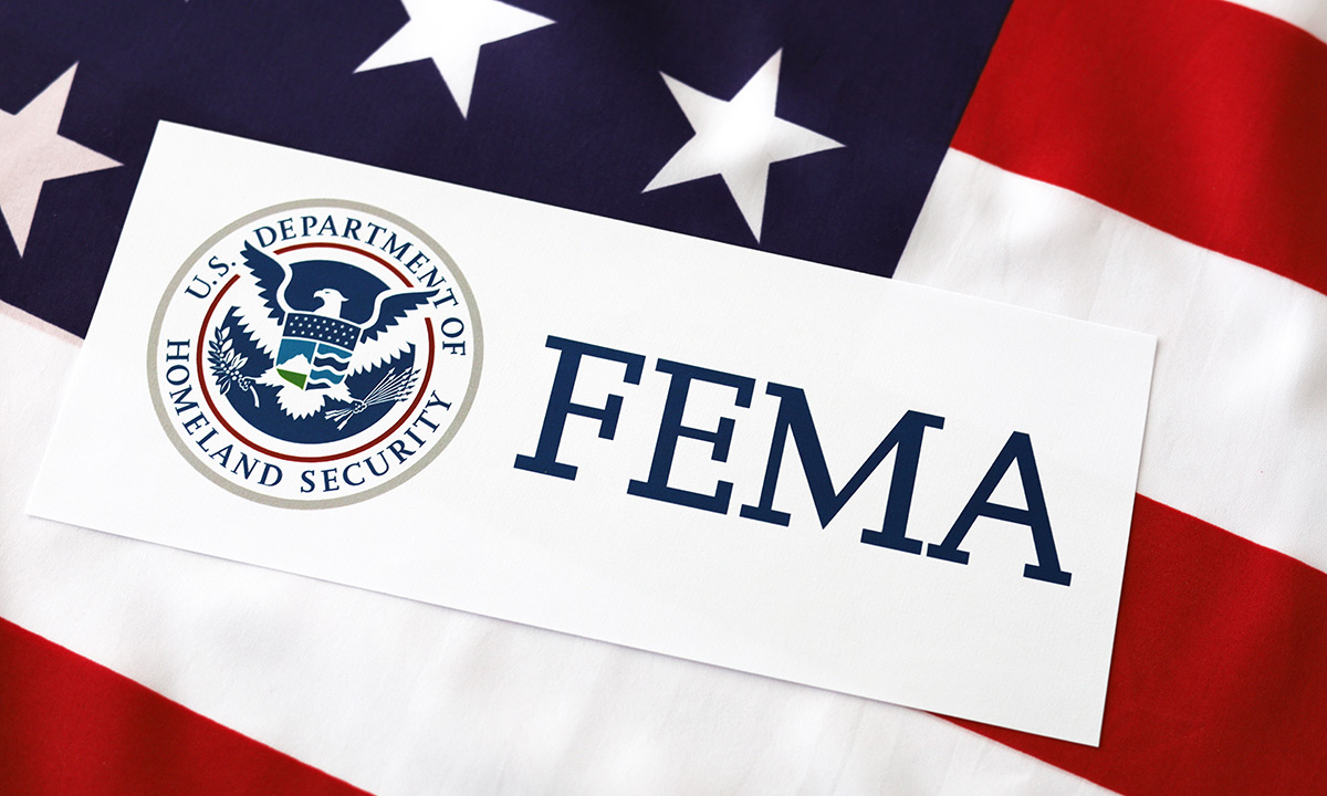 FEMA - U.S. Department of Homeland Security on American Flag